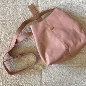 NWOT LULU DHARMA Shoulder Tote Bag Pink PU Vegan Snap Backpack Style Purse